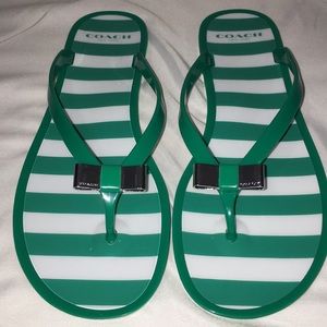 Ladies coach flip-flops heavy rubber